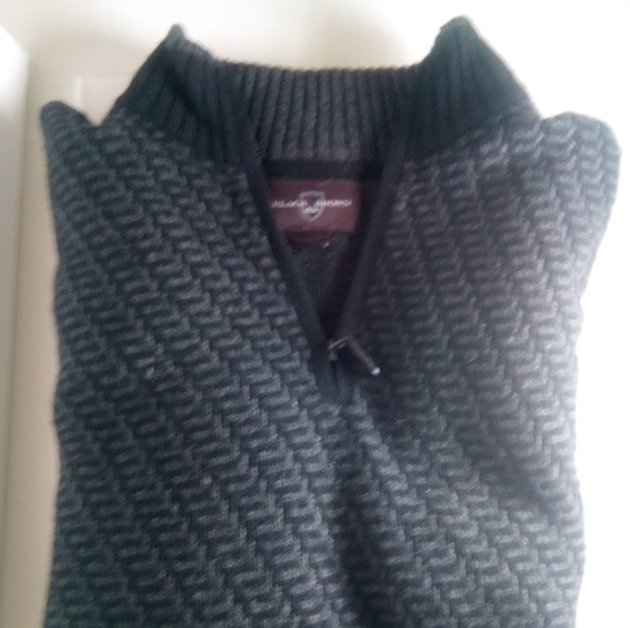 Black brown 1826 half zip pullover gray and black - Picture 2 of 5